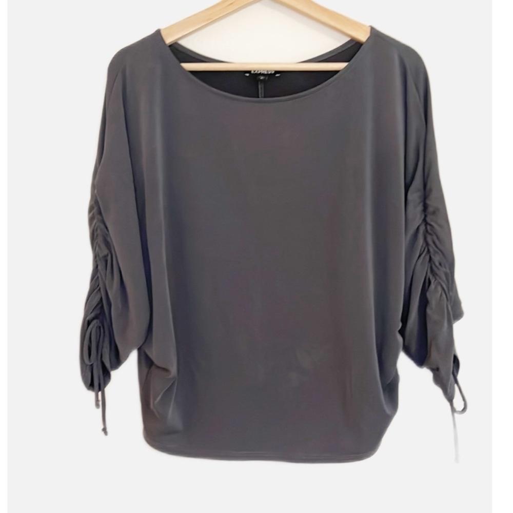 Express ruched tie sleeve top S